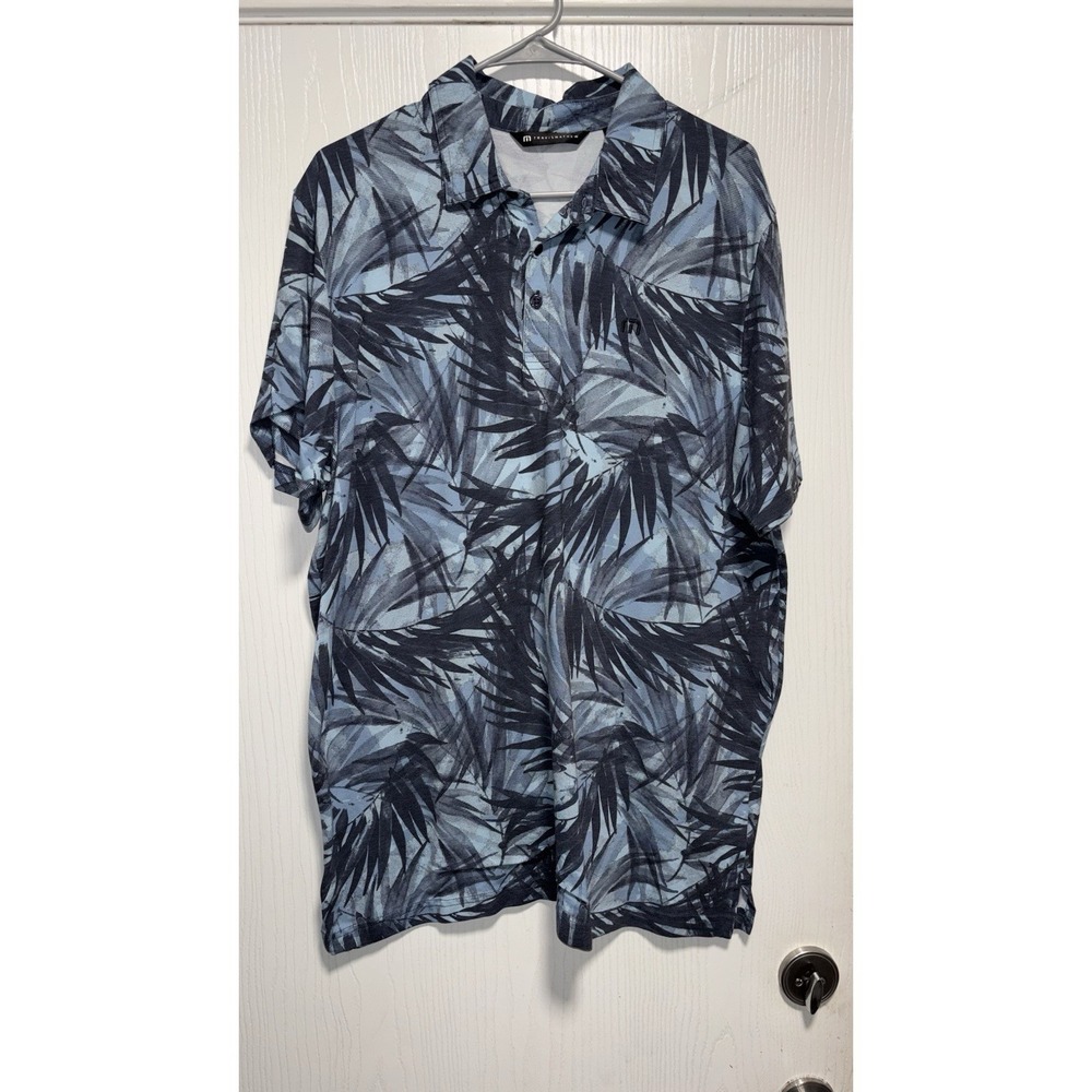 Travis Mathew Golf Polo Shirt Men XL Short Sleeve Floral Print Performance